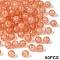 Glass Imitation Jade Beads, Round, with Gold Foil, Sandy Brown, 10mm