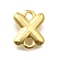 Brass Connector Charms, Lead Free & Cadmium Free, Long-Lasting Plated, Rack Plating, Real 18K Gold Plated, Letter X, 9x7.5x2.5mm, Hole: 1.5mm