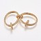 Brass Micro Pave Cubic Zirconia Links Rings, Oval, Clear, Golden, 46x15x2mm, Hole: 2x3mm