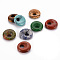 Natural & Synthetic Mixed Gemstone Pendants, Donut/Pi Disc, 17.5~18.5x5.5mm, Hole: 5.5mm
