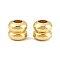 Brass Beads, Column with Groove, Rack Plating, Long-Lasting Plated, Lead Free & Cadmium Free, Real 18K Gold Plated, 4x4mm, Hole: 1.6mm