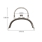Alloy Kiss Lock Purse Frame Handle, for Coin Purse Making, Platinum, 165x145mm
