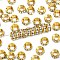 Brass Rhinestone Spacer Beads, Cadmium Free & Lead Free, Grade A, Rondelle, Golden Metal Color, Crystal AB, 7x3.3mm, Hole: 3.5mm