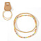 2Pcs Fashionable Brass & Seed Beads Beaded Stretch Bracelet Sets for Women, Golden, 6-7/8 inch(17.5cm)
