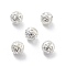 Alloy Hollow Beads, Round with Grass, Cadmium Free & Lead Free, Silver, 8x7~8mm, Hole: 1.5~2mm