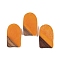 Resin & Wood Pendants, Arch Charms, Orange, 38x22.5x3.5mm, Hole: 2mm