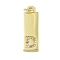 Brass Micro Pave Clear Cubic Zirconia Pendants, Real 18K Gold Plated, Rectangle, Letter D, 23.5x7.5x2mm, Hole: 3mm