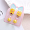 Alloy Plastic Clip-on Earrings for Kid, Platinum, Ice Cream, 40x15mm