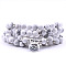 Bohemian Styles Natural Round Howlite Beaded Stretch Bracelets for Women Men, with Flat Round Charm