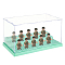3-Tier Acrylic Minifigure Display Cases, Dustproof Building Block Display Box, fot Action Figure Toys Storage, Rectangle, Light Green, Finish Product: 25.8x15.6x13.7cm