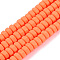 Handmade Polymer Clay Beads Strand, Hexagon, Dark Orange, 6x6.5x3.5mm, Hole: 1.4mm, about 109~110pcs/strand, 15.63~15.79 inch(39.7~40.1cm)