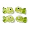 Handmade Foil Lampwork Fish Beads, with Enamel, Gradient Color, Green Yellow, 20x23x8.5mm, Hole: 1.8mm