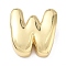 Brass Initial Beads, Real 18K Gold Plated, Long-Lasting Plated, Rack Plating, Lead Free & Cadmium Free, Letter W, 21.5x20.5x7.5mm, Hole: 8.5x4mm
