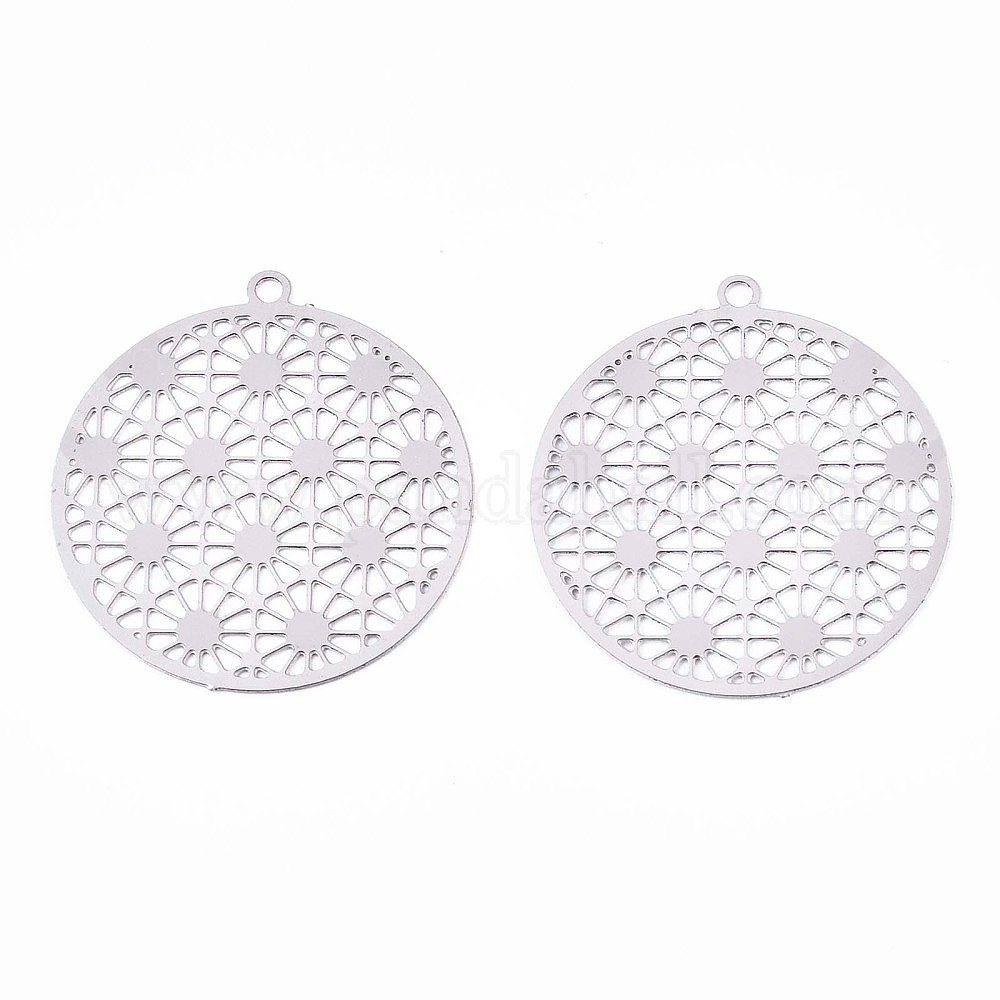 Pendentif Elfe En Acier Inoxydable - Design Filigrane Rouge 22x20mm - Neuf Sans Marque (lot 1 à 5)