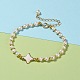 Bracelets à maillons étoiles en coquillage blanc naturel BJEW-JB05780-02-5