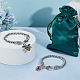 2Pcs 2 Styles Bee & Heart Rose Rhinestone Charm Bracelets Set with Enamel BJEW-AB00006-4