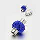 Rondelle 304 Stainless Steel Grade A Polymer Clay Rhinestone Magnetic Clasps RB-N042-5mm-01B-1