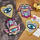 Nbeads 4Pcs 2 Style Evil Eye Sequin Iron on/Sew on Patches PATC-NB0001-02-5