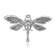 Antique Silver Plated Alloy Enamel Dragonfly Pendants ENAM-J028-15AS-2