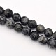 Faceted Round Natural Larvikite Beads Strands G-E302-083-8mm-1