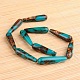 Assembled Dyed Synthetic Imperial Jasper and Bronzite Beads Strands G-E327-26E-2