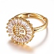 Brass Micro Pave Cubic Zirconia Adjustable Rings RJEW-F071-E-G-RS-1