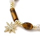 Brass Star Charm Bracelet BJEW-C051-43G-2