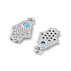Brass Micro Pave Clear Cubic Zirconia Charms KK-F871-47P-2