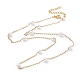 Vacuum Plating 304 Stainless Steel Beaded Necklaces NJEW-E064-04G-1