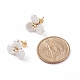 Boucles d'oreilles clous fleur perle coquillage avec épingle en laiton pour femme EJEW-JE04829-6
