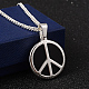 Peace Sign 304 Stainless Steel Enamel Pendant Necklaces NJEW-O097-13-2