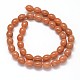 Ovales teints naturels rouges perles de colliers aventurine G-P106-03-2