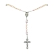 Collana rosario con perle di vetro NJEW-TA00082-01-2