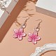 Boucles d'oreilles pendantes fleur acrylique avec perles de verre EJEW-JE05157-2