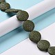 Flat Round Dyed Natural Lava Rock Beads Strands G-L435-14-24-4