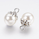 De aleación de acrílico colgantes de perlas PALLOY-G196-11AS-1