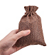 黄麻布製梱包袋ポーチ  巾着袋  ペルー  14x10cm ABAG-BC0001-09F-3