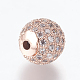 Perles de zircone cubique micro pave en Laiton ZIRC-E134-10mm-04-3