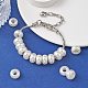 Abs plastique imitation perle rondelle grand trou perles européen MACR-YW0002-87-5