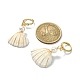 Orecchini pendenti a monachella con conchiglia naturale e perle di conchiglia EJEW-TA00277-2