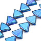 電気メッキガラスビーズセット  三角形  ミックスカラー  12x16x5mm  穴：1mm  約50個/連  24.02インチ（61cm） EGLA-N008-002-4
