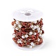 Pepita de ágata roja natural y cadena de perlas de imitación de vidrio CHS-C006-02A-3