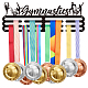 Porta medaglie per ginnastica superdant supporto in metallo per ginnastica artistica con 8 linea robusto espositore per premi in acciaio per oltre 60 medaglie espositori per medaglie a parete per cordino a nastro ODIS-WH0021-174-1