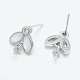 Accessoires de clous d'oreilles en 925 argent sterling avec micro pavé zircone cubique STER-F043-019-3