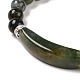Natürliche indische Achat Perlen Charme Armbänder BJEW-K164-B10-3
