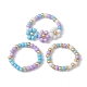 Ensemble d'anneaux extensibles en perles de verre RJEW-JR00616-01-1