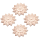Gorgecraft Natural Solid Rubber Wood Carved Onlay Applique Craft WOOD-GF0001-29-1