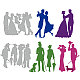 GLOBLELAND 8Pcs Retro Dress Couples Cutting Dies Couple Walking Dog Retro Dress Couples Dancing Embossing Stencils Template for Card Scrapbooking and DIY Craft Album Paper Card Decor DIY-WH0309-995-1