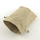 黄麻布製梱包袋ポーチ  巾着袋  バリーウッド  13.5x9.5cm ABAG-TA0001-06-3