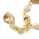 Braccialetti a maglie di perle naturali e conchiglie BJEW-C051-01G-3